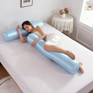 夏季冰丝凉席可拆洗长条枕纯色抱枕床上抱着侧睡觉夹腿孕妇圆柱枕
