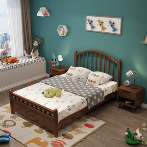 实木单人床1.2米家用1.35小户型1.5米现代简约儿童储物原木床北欧