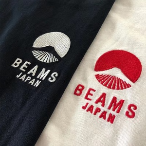 BEAMS JAPAN 2020SS 富士山 刺绣小LOGO台湾限定日系宽松情侣短袖