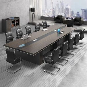 会议桌长桌简约现代实木轻奢接待洽谈桌椅组合大型培训桌办公家具