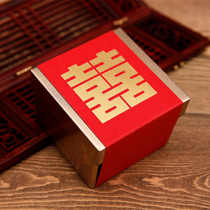 花半里创意马口铁喜糖盒中式结婚礼糖果盒子婚庆用品铁盒定制名字