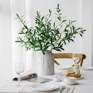 南十字星 仿真植物橄榄枝绿色 客厅插花装饰仿真花 高仿真橄榄果