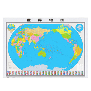 世界地图 约1.6米*1.2米地图贴图挂图 超大高清覆膜地图 世界行政 各国国旗 山东省地图出版社