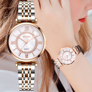 2022抖音热销间金石英表 时尚气质简约腕表 经典合金钢带女士手表
