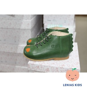 lenias LN家小松鼠Nathalie 21AW秋冬新款绿色小恐龙系带皮鞋现货