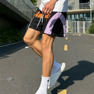 美式运动裤ANDTIME夏季宽松潮牌训练三四分裤男跑步华夫格篮球裤