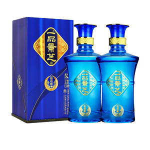 【爆款热销】景芝一品景芝蓝淡雅 芝麻香型白酒52度500ml*2瓶送礼