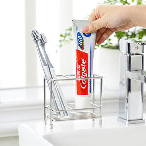 304不锈钢牙刷架子 洗漱台电动牙刷座托卫生间牙膏牙刷置物架台面