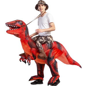 万圣节行走卡通人偶动物坐骑服装玩偶道具成人霸王龙恐龙充气衣服