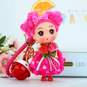 12cm网红迷糊娃娃韩国创意可爱汽车钥匙扣女生包挂件钥匙链圈吊坠