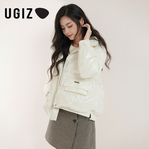 UGIZ2021冬季新品韩版女装休闲纯色简约立领面包羽绒服女UTDYE923