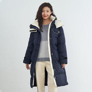 UGIZ商场同款2023年冬季新品韩版女装撞色长款保暖羽绒服UDYG822