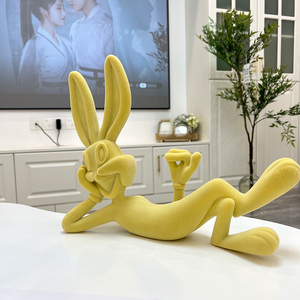 现代简约网红潮玩兔子摆件客厅电视柜玄关床头柜书柜创意家居装饰
