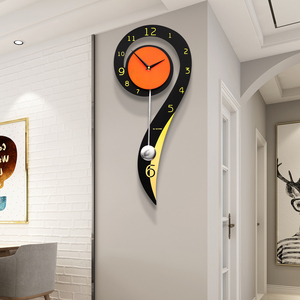 个性音符钟表挂钟客厅北欧现代时尚挂表创意静音家用大气石英时钟