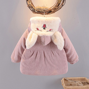 女宝宝棉衣冬装外套0一1-2-3岁韩版潮衣加厚洋气女童冬季保暖棉服