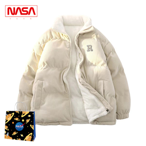 NASA双面穿羊羔绒棉衣棉服男女同款灯芯绒外套秋冬季新款2023加厚