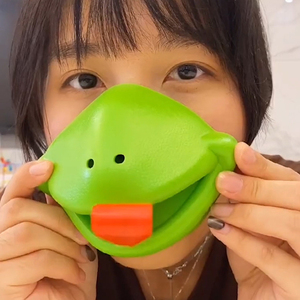蛤蟆蜥蜴人吐舌头面具青蛙鸟嘴动物变色龙吹气口罩面罩吹吹乐玩具