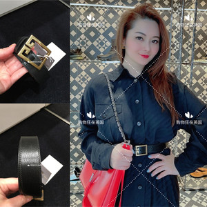 国内现货 Givenchy纪梵希购物狂女士黑色4G金扣腰带皮带3cm
