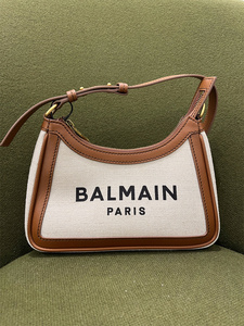 BALMAIN巴尔曼9折英国代购女士B-Army字母刺绣帆布链条腋下包