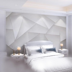 几何抽象墙纸浅色卧室背景墙布图案定制无缝壁纸简约立体艺轩壁画