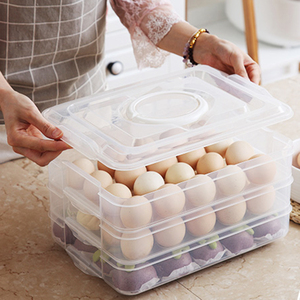 家用厨房冰箱装食物的收纳盒微波炉带盖鸡蛋盒大号储物盒放鸡蛋托