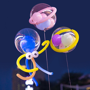 八爪鱼气球风筝气球飞天波波球章鱼充氦气飘空地推前台户外摆摊装