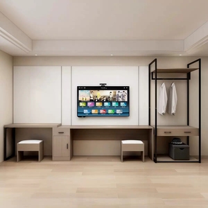 酒店宾馆电视柜桌组合客房公寓电视柜电脑桌子行李挂衣柜家具简约