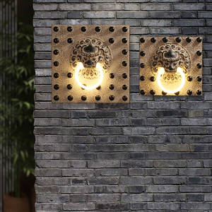 新中式复古龙头壁灯客厅餐厅禅意招财走廊过道墙壁灯创意背景装饰