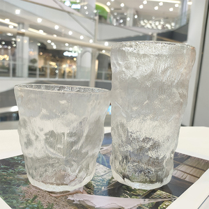 神仙颜值！享受朦胧之美 日式纯色冰川纹果饮杯玻璃杯
