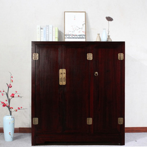 新中式香樟木现代简约衣橱小户型儿童衣柜3门卧室储物柜实木橱柜