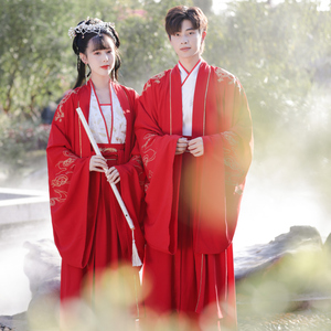 红色汉服男女婚服原创中国风新款龙凤重工刺绣花中式新郎新娘嫁衣