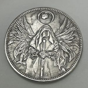 38MM 堕落天使保罗 骑士翅膀 外国硬币银元工艺纪念章收藏 纯铜