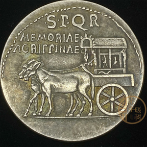【满30包邮】希腊罗马 国王NERO CLAVDIVS 马车硬币复古把玩收藏