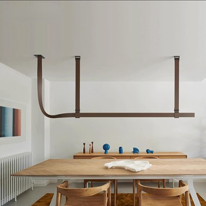 意大利FlosBelt皮革茶室前台极简长条设计师线条皮带餐厅吧台吊灯