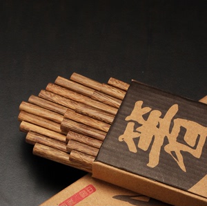 品质日式正品红木原木实木质木制天然无漆无蜡鸡翅木筷子十双套装