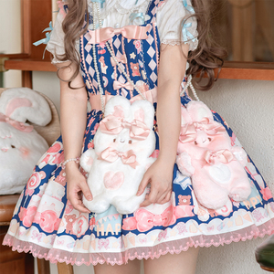「NANACO」兔饼饼斜挎包 lolita原创毛绒包可爱手机包兔子小包女