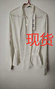 现货CCOONBULUO上衣2019秋季天丝衬衫白色洋气雪纺衫1193921221