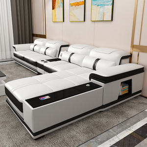 真皮转角沙发大小户型现代简约轻奢L型客厅整套装组合头层牛皮质