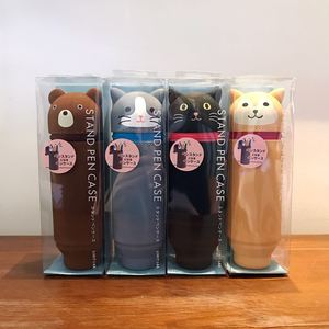 现货 日本 LIHIT LAB Punilabo 动物直立式 硅胶笔筒 笔袋 防水
