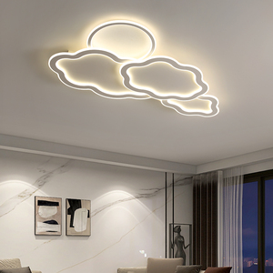 极简简约现代设计感艺术造型组合北欧奶油风鹅卵石云朵吸顶客厅灯
