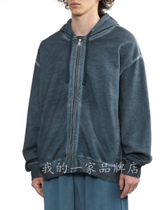 香港专柜 izzue 24春夏男款字母贴布冷染拉链连帽卫衣开衫3504