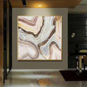 430抽象客厅装饰画现代单幅餐厅壁画北欧风格卧室正方形玄关挂画