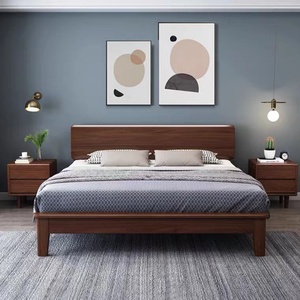 北欧实木床现代简约原木1.8米1.5米单人床经济型公寓民宿双人婚床