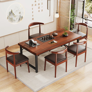 茶桌椅组合新中式大板泡茶桌2024新款茶几桌阳台方形桌子茶台
