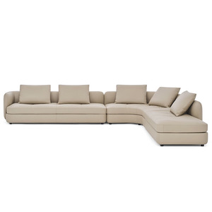 hc28意式极简皮艺多人沙发组装大小户型家用客厅模块转角沙发组合