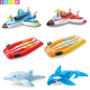 儿童游泳圈充气浮板游泳池浮排水上漂浮玩具动物冲浪坐骑鲨鱼小孩