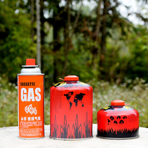 户外便携野营卡式炉长气罐扁气罐丁烷液化煤气罐瓦斯气体炉具气瓶