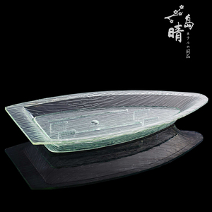 海鲜盘刺身拼盘亚克力盘干冰创意餐具商用托盘三文鱼刺身盘寿司船