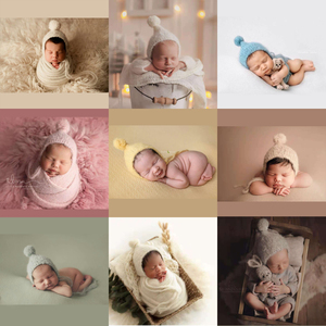 新生儿摄影帽子道具欧美新款百搭帽子儿童摄影道具影楼风格宝宝帽