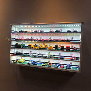 1:64汽车模型收纳柜 停车场模型展示盒 合金玩具车模型套装收纳箱